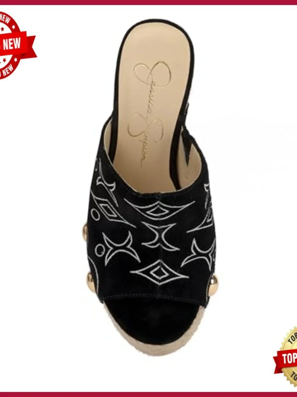 Studded Espadrille Wedge Sandal Peep Toe Ankle Strap Suede Dress